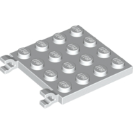 Plate Special 4 × 4 with Clips Horizontal in White