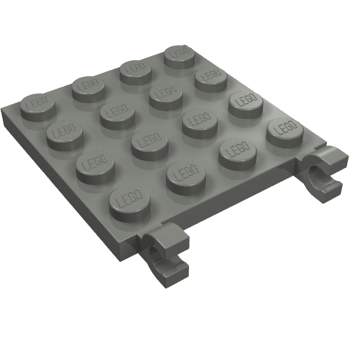 Plate Special 4 × 4 with Clips Horizontal Dunkelblaugrau