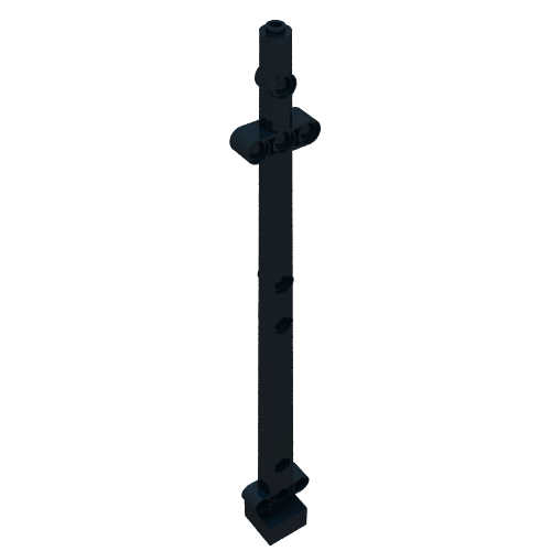 Boat, Mast 2 × 2 × 20 with Holes - Corner Aligned x shape Axle Hole, x Orientation Schwarz