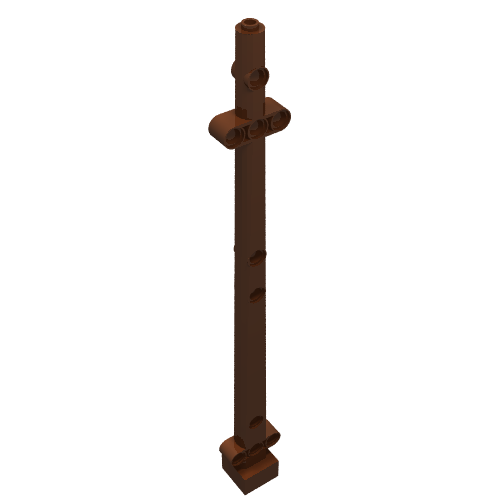Boat, Mast 2 × 2 × 20 with Holes - Corner Aligned x shape Axle Hole, x Orientation Reddish Brown