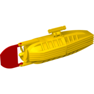Motor, Boat Propeller and Rudder, 14 × 4 × 4, 4-Blade Propeller [Complete Assembly] Yellow
