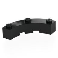 Brick Round Corner 4 × 4 Macaroni Wide with 3 Studs Black
