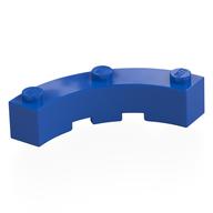 Brick Round Corner 4 × 4 Macaroni Wide with 3 Studs Blue