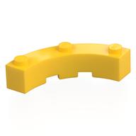 Brick Round Corner 4 × 4 Macaroni Wide with 3 Studs Gelb