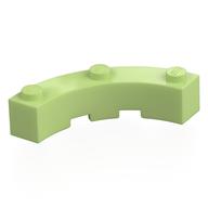 Brick Round Corner 4 × 4 Macaroni Wide with 3 Studs Yellowish Green