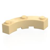 Brick Round Corner 4 × 4 Macaroni Wide with 3 Studs Tan