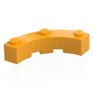 Brick Round Corner 4 × 4 Macaroni Wide with 3 Studs Leuchtendes Hellorange