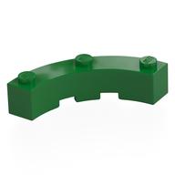 Brick Round Corner 4 × 4 Macaroni Wide with 3 Studs Grün