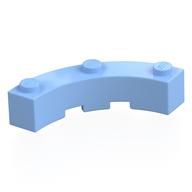 Brick Round Corner 4 × 4 Macaroni Wide with 3 Studs Leuchtendes Hellblau