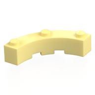 Brick Round Corner 4 × 4 Macaroni Wide with 3 Studs Leuchtendes Hellgelb