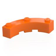 Brick Round Corner 4 × 4 Macaroni Wide with 3 Studs Orange