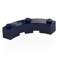 Brick Round Corner 4 × 4 Macaroni Wide with 3 Studs Dunkelblau