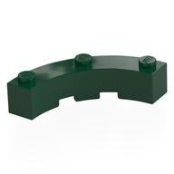 Brick Round Corner 4 × 4 Macaroni Wide with 3 Studs Dark Green