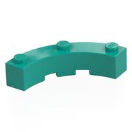Brick Round Corner 4 × 4 Macaroni Wide with 3 Studs Dark Turquoise