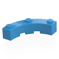 Brick Round Corner 4 × 4 Macaroni Wide with 3 Studs Dark Azure