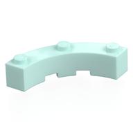 Brick Round Corner 4 × 4 Macaroni Wide with 3 Studs Light Aqua