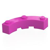 Brick Round Corner 4 × 4 Macaroni Wide with 3 Studs Dark Pink