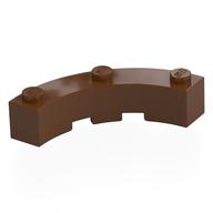 Brick Round Corner 4 × 4 Macaroni Wide with 3 Studs Reddish Brown