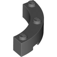 Brick Round Corner 4 × 4 Macaroni Wide with 3 Studs Dark Bluish Gray