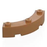 Brick Round Corner 4 × 4 Macaroni Wide with 3 Studs Mittelnougat