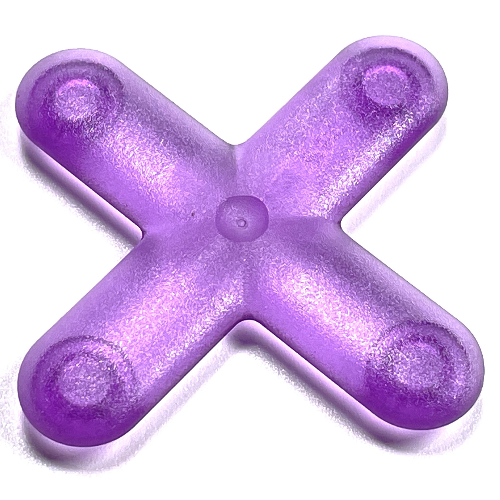 Clikits Connector 2 × 2 Cross with 4 Studs Trans-Medium Purple