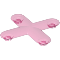 Clikits Connector 2 × 2 Cross with 4 Studs Trans-Dark Pink