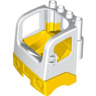 Duplo Truck Semi-Tractor Cab with Yellow Base White