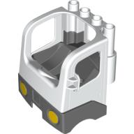 Duplo Truck Semi-Tractor Cab with Dark Bluish Gray Base White