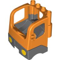 Duplo Truck Semi-Tractor Cab with Dark Bluish Gray Base Orange