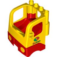 Duplo Truck Semi-Tractor Cab with Red Base and Octan Logo Print on Both Doors Gelb