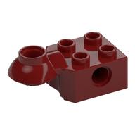 Technic Brick Special 2 × 2 with Pin Hole, Rotation Joint Ball Half [Horizontal Top] Dark Red