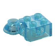 Technic Brick Special 2 × 2 with Pin Hole, Rotation Joint Ball Half [Horizontal Top] Transparent-Hellblau