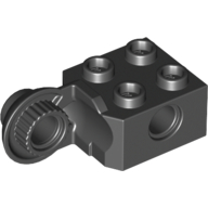 Technic Brick Special 2 × 2 with Pin Hole, Rotation Joint Ball Half [Vertical Side] Schwarz