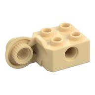 Technic Brick Special 2 × 2 with Pin Hole, Rotation Joint Ball Half [Vertical Side] Tan