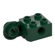 Technic Brick Special 2 × 2 with Pin Hole, Rotation Joint Ball Half [Vertical Side] Dark Green