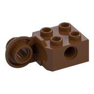 Technic Brick Special 2 × 2 with Pin Hole, Rotation Joint Ball Half [Vertical Side] Reddish Brown