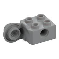 Technic Brick Special 2 × 2 with Pin Hole, Rotation Joint Ball Half [Vertical Side] Light Bluish Gray
