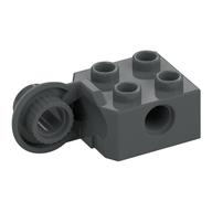 Technic Brick Special 2 × 2 with Pin Hole, Rotation Joint Ball Half [Vertical Side] Dark Bluish Gray