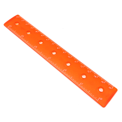 Clikits Ruler, 6 inch / 16 cm, 7 Holes Trans-Orange