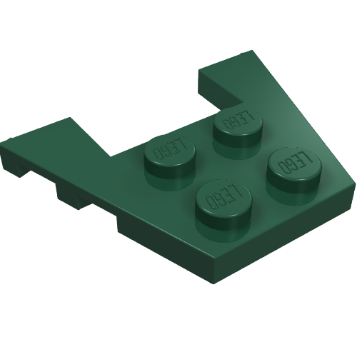 Wedge Plate 3 × 4 with Stud Notches Dark Green