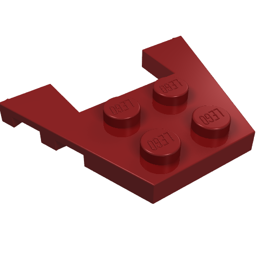 Wedge Plate 3 × 4 with Stud Notches Dark Red