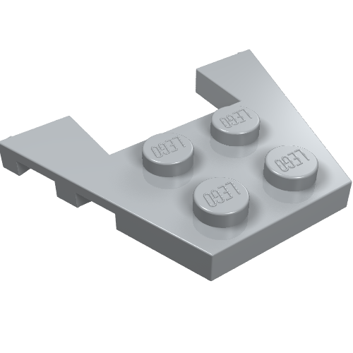 Wedge Plate 3 × 4 with Stud Notches Light Bluish Gray