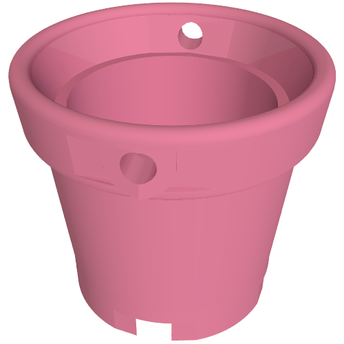 Bucket with Handle Holes and 5 Bottom Holes - Center Bottom Stud Holder Mitteldunkelrosa