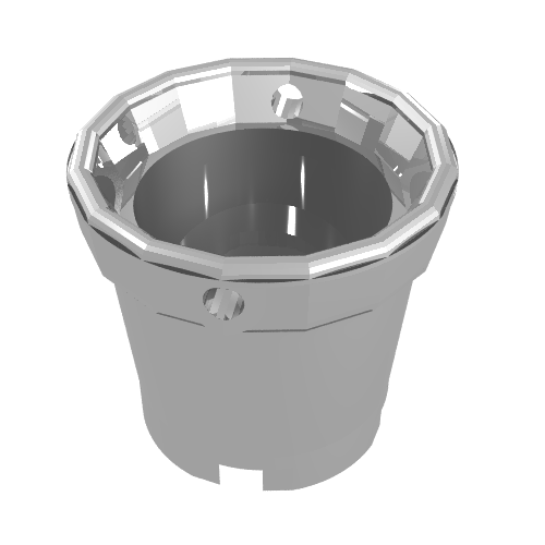 Bucket with Handle Holes and 5 Bottom Holes - Center Bottom Stud Holder Chrome Silver