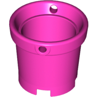 Bucket with Handle Holes and 5 Bottom Holes - Center Bottom Stud Holder Dark Pink