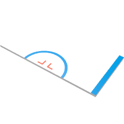 Tile 8 × 16 with Half Circle and Blue Stripe on Right Print White