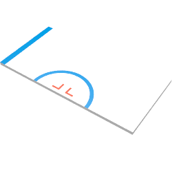 Tile 8 × 16 with Half Circle and Blue Stripe on Left Print White