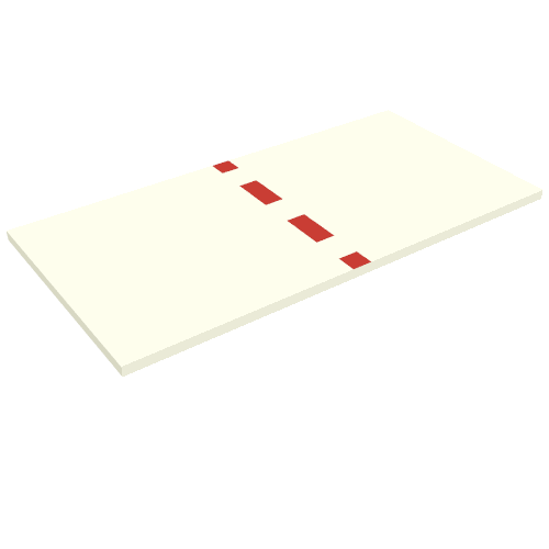 Tile 8 × 16 with Red Stripe Print Weiß