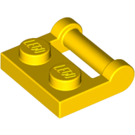 Plate Special 1 × 2 [Side Handle Closed Ends] Yellow
