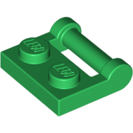 Plate Special 1 × 2 [Side Handle Closed Ends] Green
